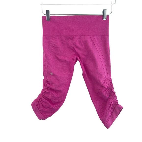 Lululemon Size 6 Ebb & Flow Crop Leggings Pink - Picture 6 of 11
